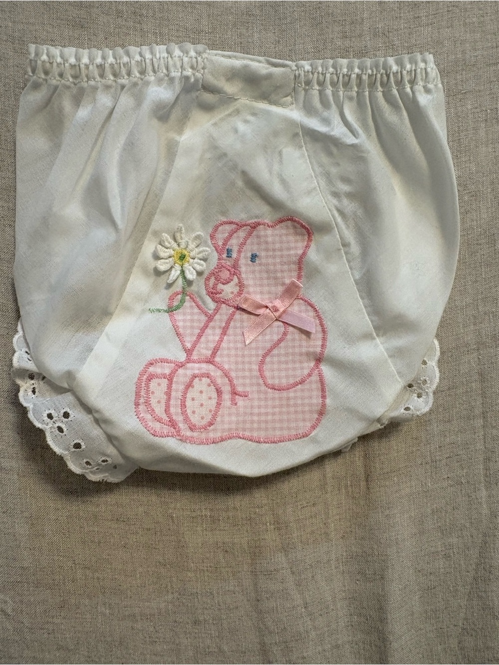 Vintage Double Seat Bear Bloomers Diaper Cover